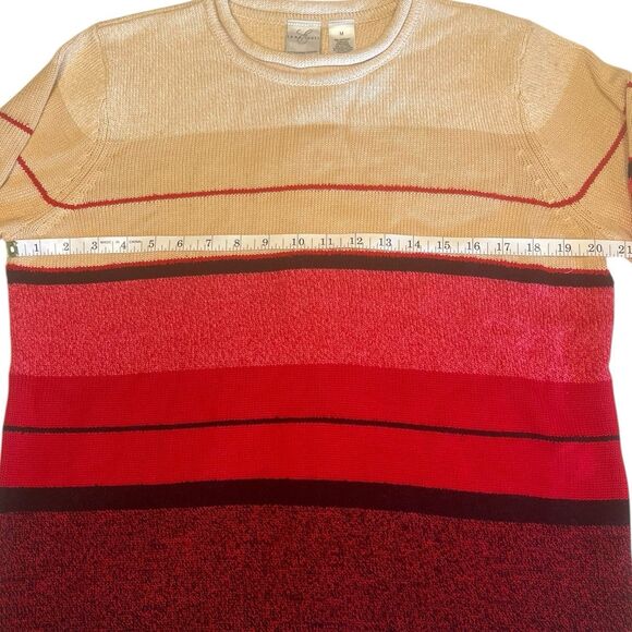 Emma James Y2K Striped Sweater M Cozy Knit Red Beige Black Vintage Spring - Picture 4 of 12